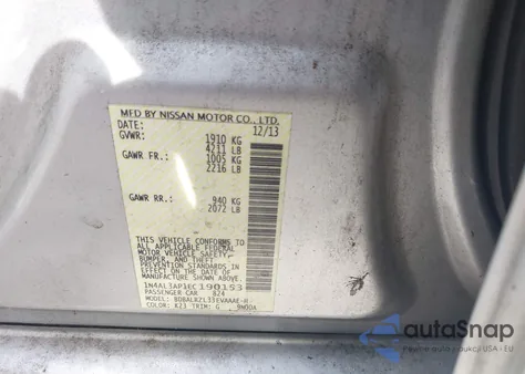 2014 Nissan Altima 2.5 S from USA, damaged, VIN 1N4AL3AP1EC190153